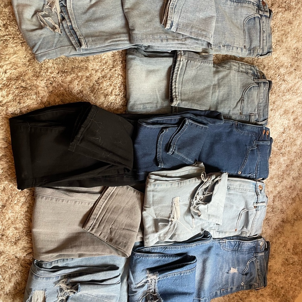 Express Women High Rise Jeans - Black, Light Blue, Dark Blue, Gray